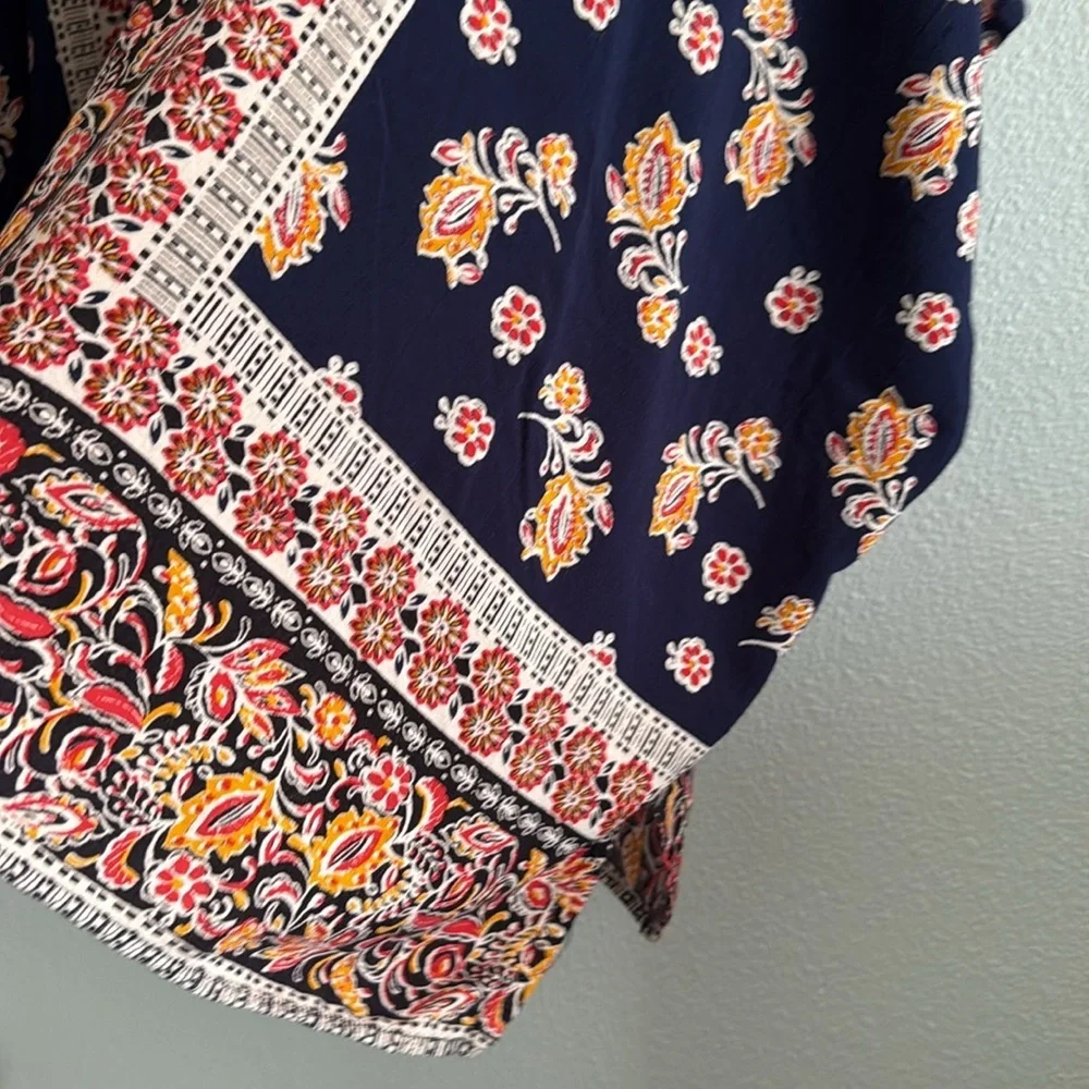 Angie Multicolor Boho Flowy Floral Print Kimono Size Medium - Picture 5 of 6